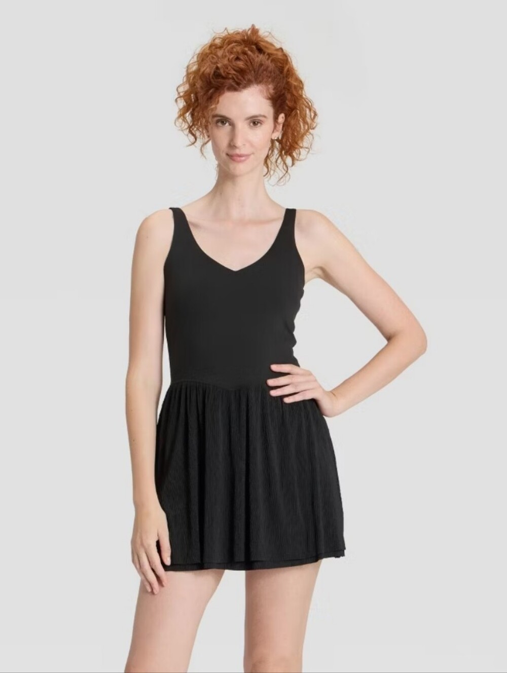 All In Motion Knit Plisse Active Dress Sleeveless Side Pockets